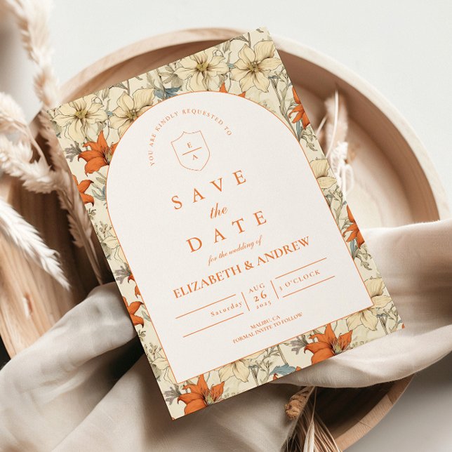 Herbstlicher Blumenbogen Hochzeit Save The Date (Von Creator hochgeladen)