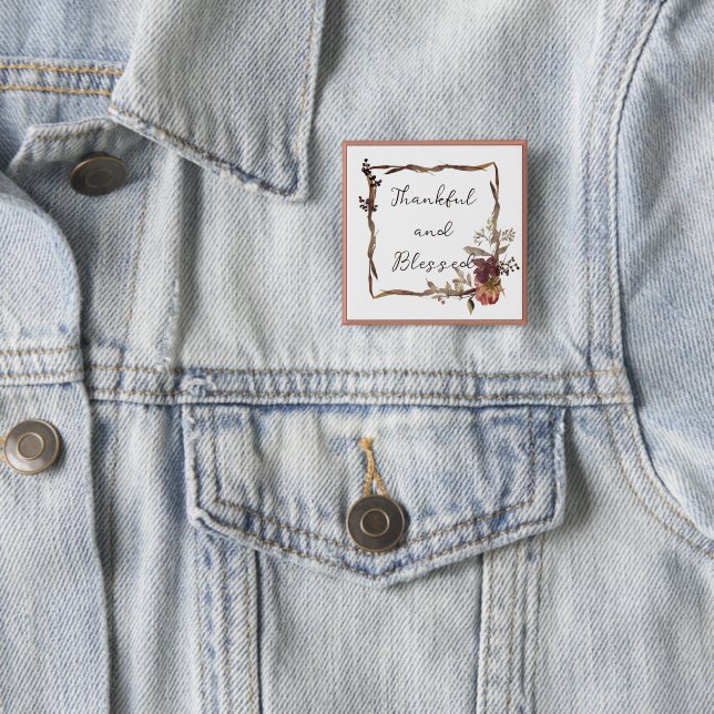 Herbstlicher Blumenrahmen mit Text   Button (Beispiel)