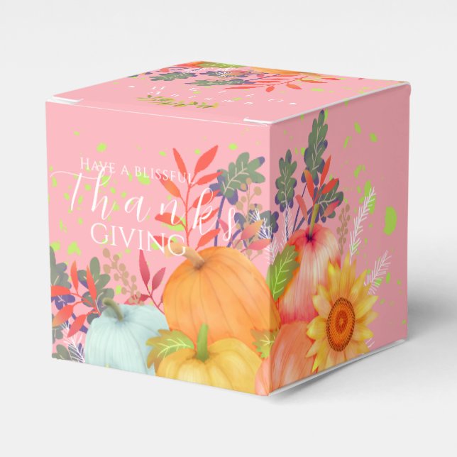 Herbstlicher Erntedank PInk Geschenkschachtel (Vorderseite)