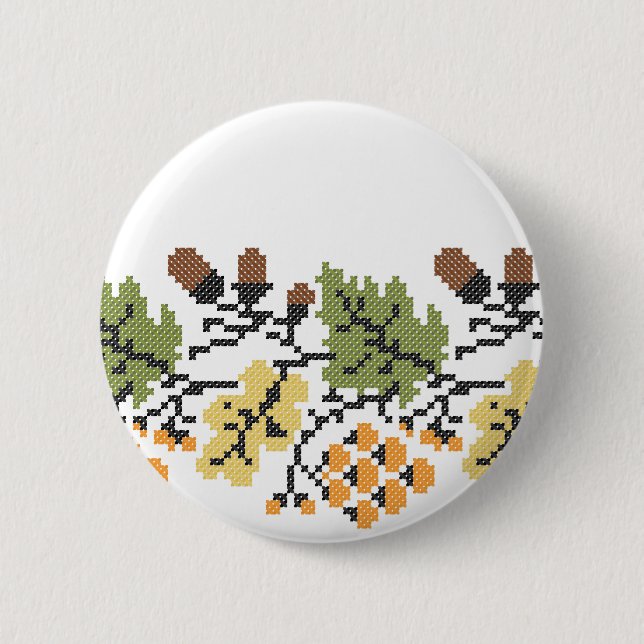 Herbstlicher Hintergrund Button (Vorderseite)