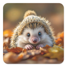 Herbstlicher Igel mit geneigter Spitze