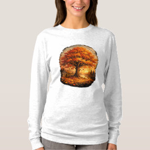Herbstlicher See Leuchtender Baum Szene T-Shirt