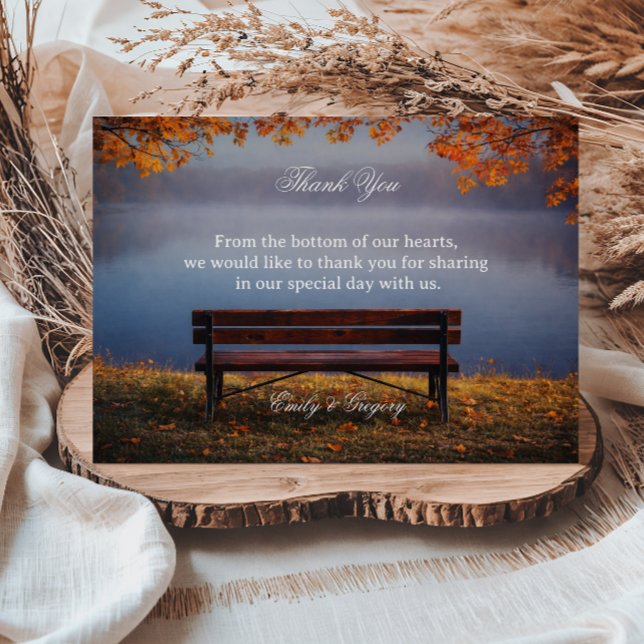 Herbstlicher Seebank-Dank Dankeskarte (Von Creator hochgeladen)