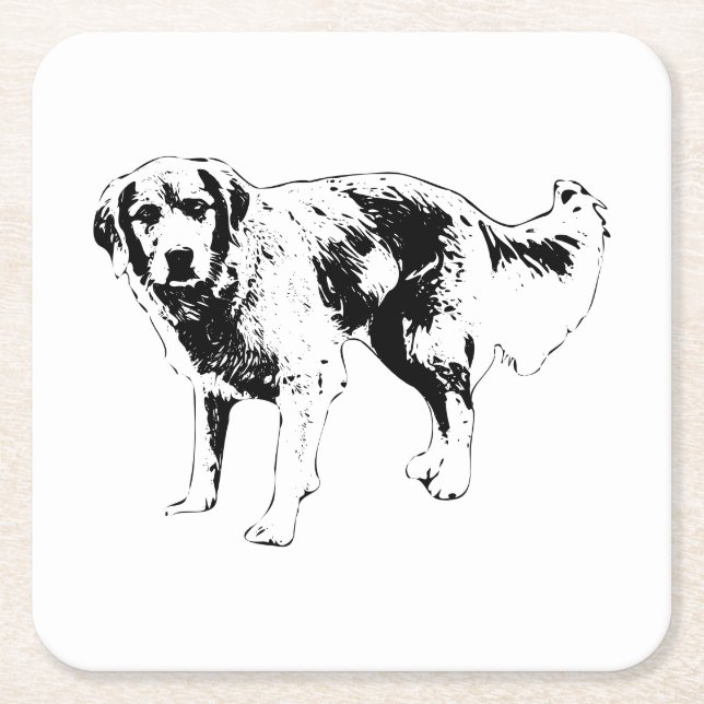 Herbstlicher Untersetzer mit Hunde-Kontur-Design (Vorderseite)