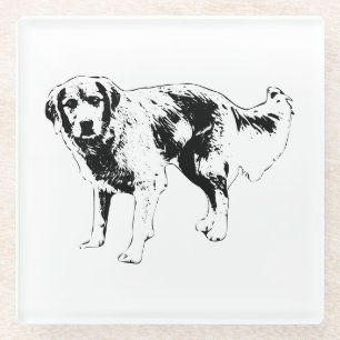 Herbstlicher Untersetzer mit Hunde-Kontur-Design
