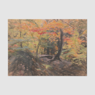 Herbstlicher Wald Forst Gelbe Bäume Skizzen Kunst Seidenpapier