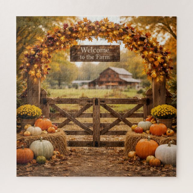 Herbstliches Bauernhoftor mit Bogen (Vertikal)