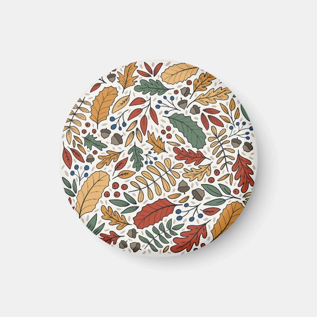 Herbstliches Blattquadrat-Design Magnet (Vorne)