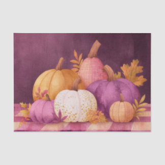 Herbstliches Blumen-Kürbis-Bastelpapier Seidenpapier