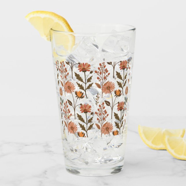 Herbstliches Blumenarrangement Glas (Vorderseite Ice)