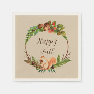 Herbstliches Eichhörnchen und Natur mit anpassbare Serviette