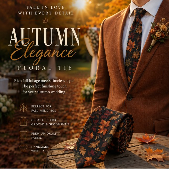 Herbstliches Erbe Blätter Luxus Herbst Krawatte (Von Creator hochgeladen)