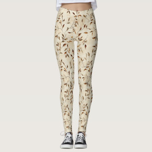 Herbstliches gepresstes Blatt in Braun, Gold und O Leggings