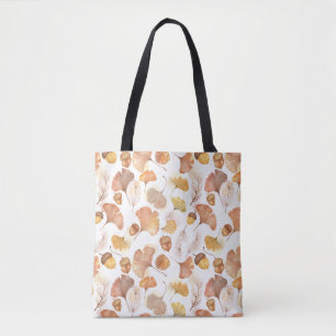 Herbstliches Ginkoblatt- und Eichelmuster Tasche