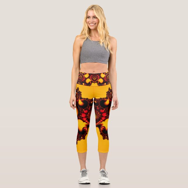 Herbstliches Herz Capri Leggings (Vorderseite)