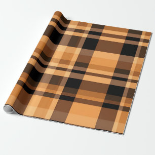 Herbstliches Kariertes, gemütliches Herbstmuster Geschenkpapier