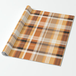 Herbstliches Kariertes, gemütliches Herbstmuster Geschenkpapier