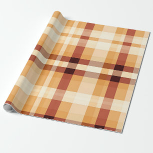 Herbstliches Kariertes, gemütliches Herbstmuster Geschenkpapier