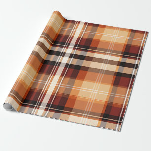 Herbstliches Kariertes, gemütliches Herbstmuster Geschenkpapier