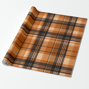 Herbstliches Kariertes, gemütliches Herbstmuster Geschenkpapier