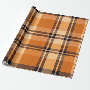 Herbstliches Kariertes, gemütliches Herbstmuster Geschenkpapier