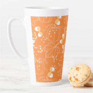 Herbstliches Kürbis- und Blattmuster Milchtasse