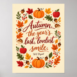 Herbstliches Lächeln Zitat Poster