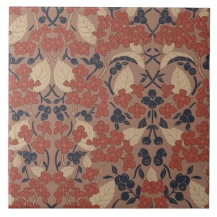 Herbstliches Muster im Stil von William Morris Fliese