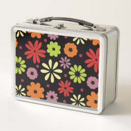 Herbstliches nahtloses Blumenmuster Metall Brotdose