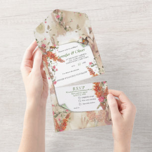 Herbstliches neutrales elegantes Thema All In One Einladung