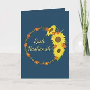 Herbstliches Rosh-Haschana-Sonnenblume Feiertagskarte
