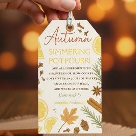 Herbstliches simmerndes Potpourri Geschenkanhänger