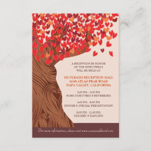 Herbstliebe Eichenbaum Hochzeitsempfang Karte