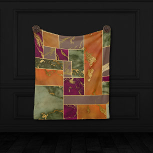 Herbstluxus Geometrisches Gold Jewel Tone Marmor Wandteppich