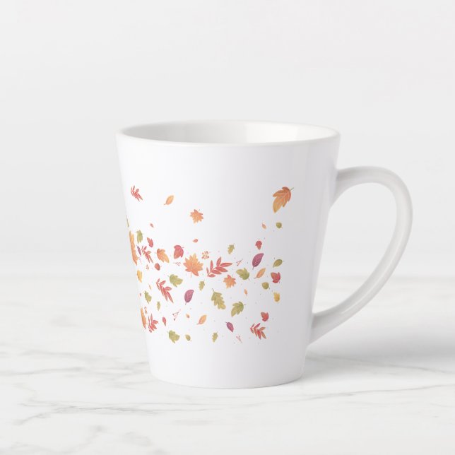 Herbstmädchen mit fliegenden Blätter Milchtasse (Rechts)