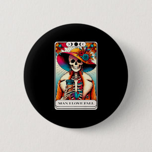 Herbstmädchen Tarotkarte Herbst Kaffee Ich liebe H Button