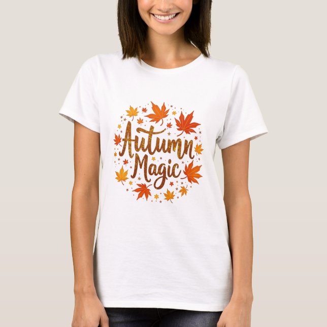 Herbstmagie-Glitzer T-Shirt (Vorderseite)