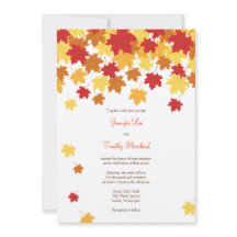 Herbstmapelleaf Einladung zur Hochzeit
