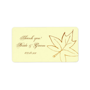 Herbstmapelleaf Hochzeit Vielen Dank für Ihre Unte Adressaufkleber