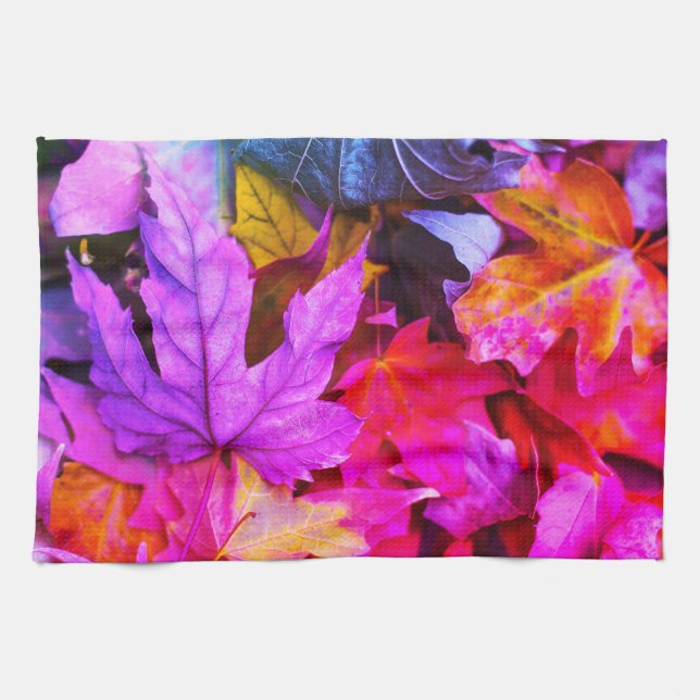 Herbstmapfelbaum Blätter farbenfrohe Herbstlandsch Geschirrtuch (Horizontal)