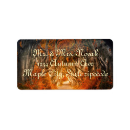 Herbstmapfelwald fällt Wälder Blätter Adressaufkleber