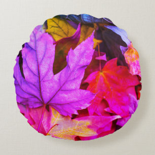 Herbstmaplatte bunter Herbstnatur Rundes Kissen