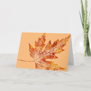 "Herbstmaple #1 on Orange" Ländergrüßkarte Karte