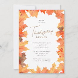 Herbstmaple Blätter Erntedank Abendessen Einladung