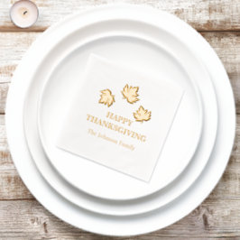 Herbstmaple Blätter glücklich Thanksgiving Servietten Mit Folie