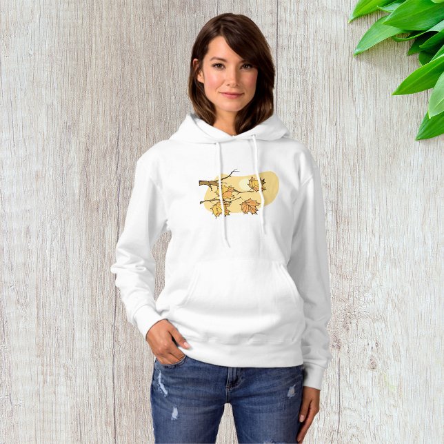 Herbstmaple-Blätter mit Zweigen und Sonnenuntergan Hoodie (Von Creator hochgeladen)