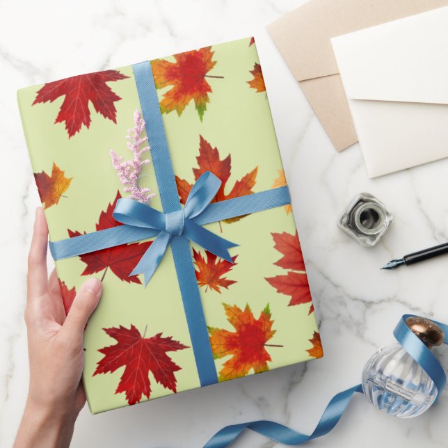 Herbstmaple Blätter Muster Erntedank Geschenke Geschenkpapier (Schenken)