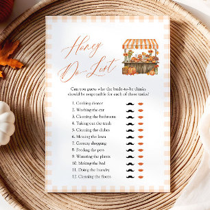 Herbstmarkt Honey Do Liste Brautbad- Spiel Einladung