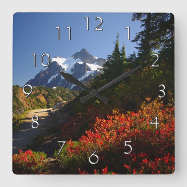 Herbstmauer Quadratische Wanduhr (Vorderseite)