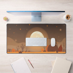 Herbstmondmatte - Gemütliche Herbstlandschaft mit  Schreibtischunterlage